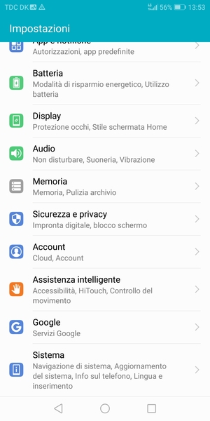 Scorri e seleziona Sicurezza e privacy