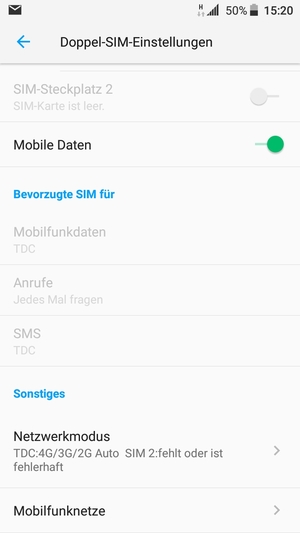 Scrollen Sie und wählen Sie Mobilfunknetze