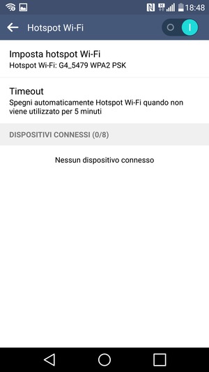 Il telefono è ora pronto per essere usato come modem