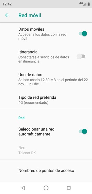 Seleccione Tipo de red preferida