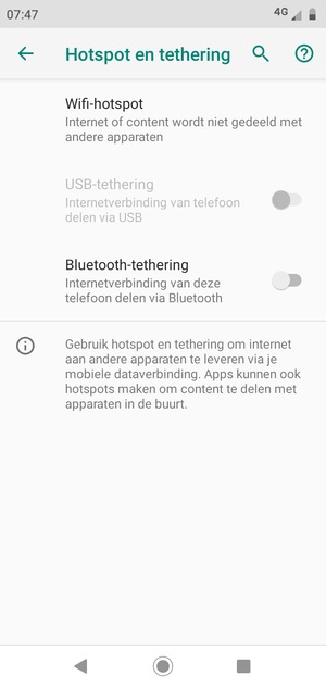 Selecteer Wifi-hotspot
