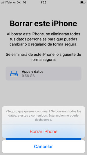 Seleccione Borrar iPhone