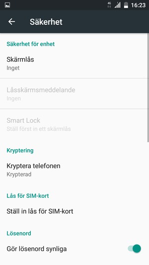 Välj Ställ in lås för SIM-kort