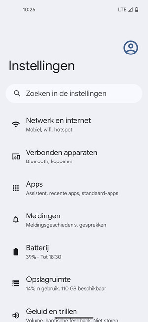 Selecteer Netwerk en internet