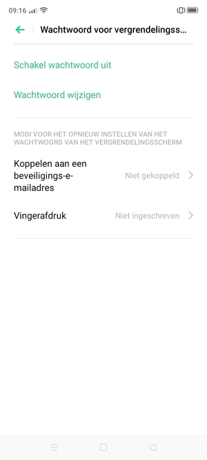 Uw telefoon is nu beveiligd met een schermvergrendeling
