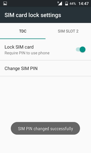 Your SIM PIN has been changed
