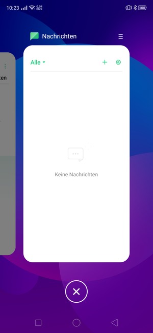 Wählen Sie das Löschen Symbol, um alle laufende Apps zu schließen