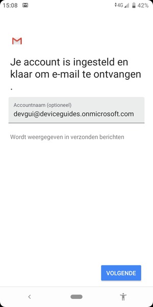 Geef uw account een naam en selecteer VOLGENDE