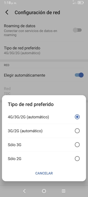 Seleccione la opción deseada