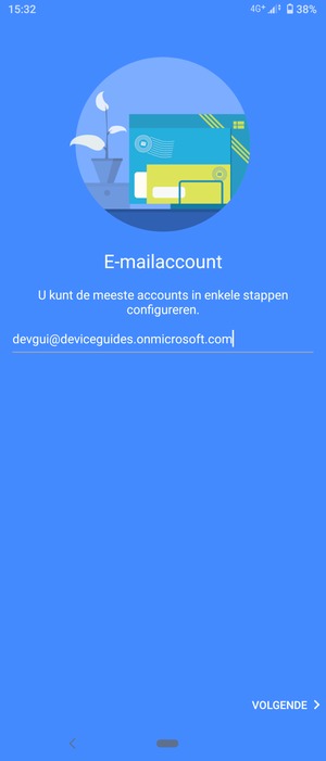 Voer uw e-mailadres in en selecteer VOLGENDE