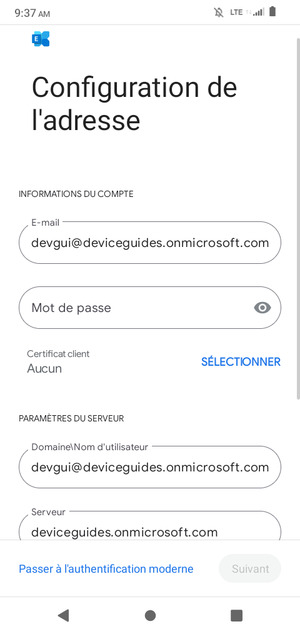 Saisissez votre Mot de passe