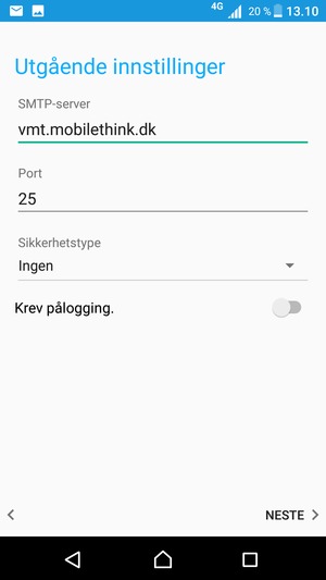 Slå av Krev pålogging. og velg NESTE