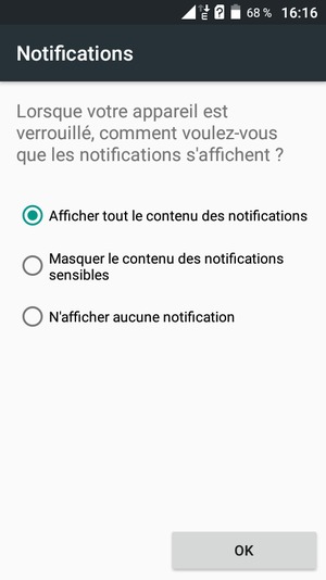 Sélectionnez votre option préférée et sélectionnez OK