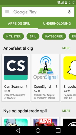 Vælg søgefeltet
