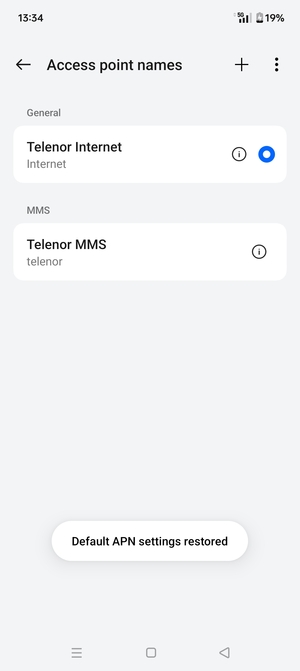 Select New APN