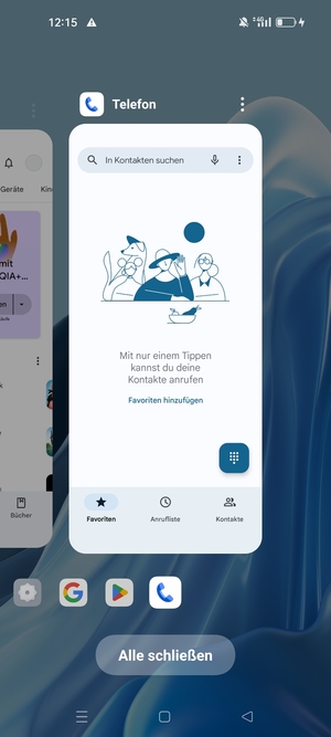 Wählen Sie Alle schließen, um alle laufende Apps zu schließen