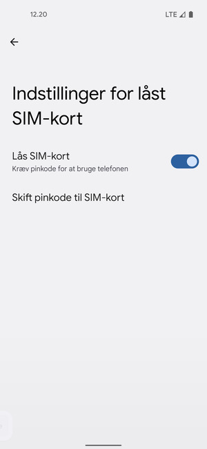 Vælg Skift pinkode til SIM-kort