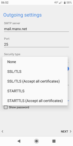 Select SSL/TLS