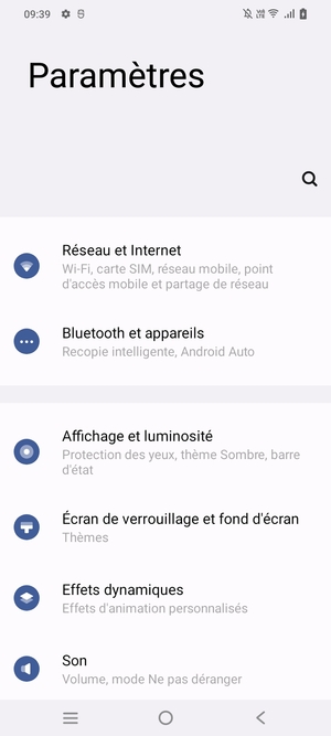 Sélectionnez Réseau et Internet