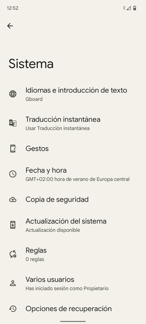 Seleccione Copia de seguridad