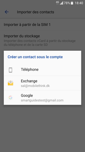 Sélectionnez votre compte Google