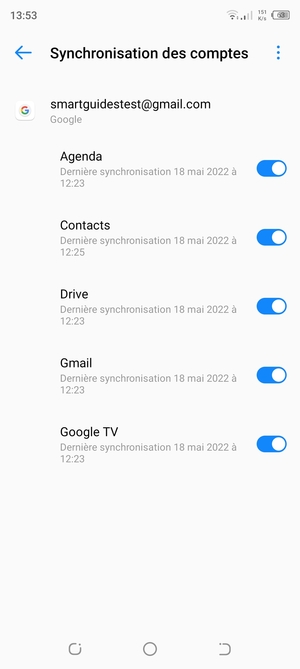 Assurez-vous que Contacts est sélectionné