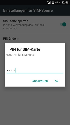 Geben Sie Ihre Neue PIN für SIM-Karte ein und wählen Sie OK