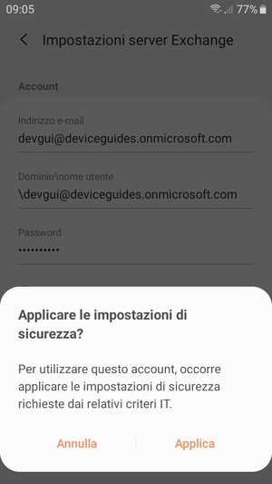 Seleziona Applica