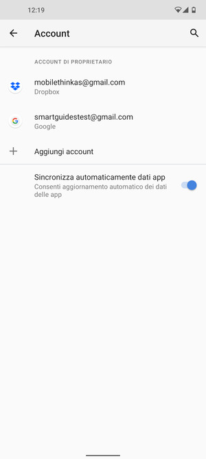 Seleziona il tuo account Google