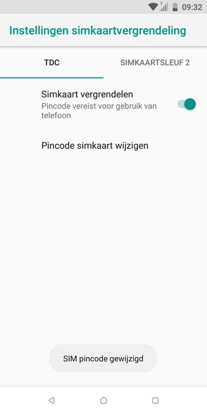 Uw SIM pincode is gewijzigd