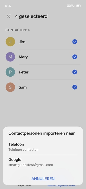 Selecteer uw Google-account
