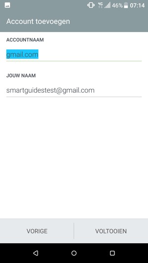 Geef uw account een naam en voer uw naam in. Selecteer VOLTOOIEN