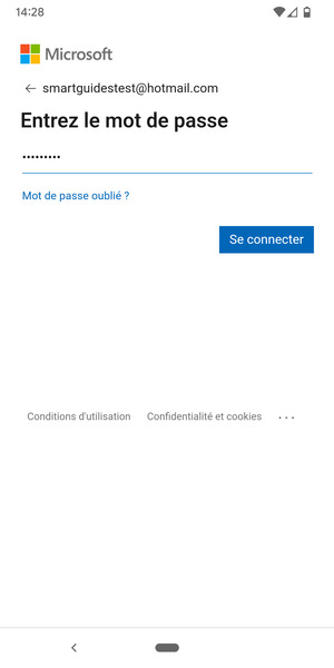 Saisissez votre mot de passe et sélectionnez Se connecter