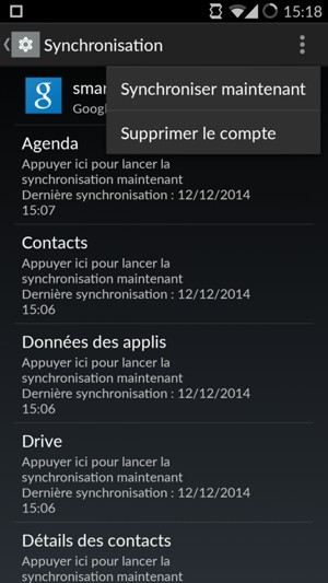 Sélectionnez Synchroniser
maintenant