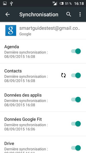Sélectionnez le bouton du Menu
