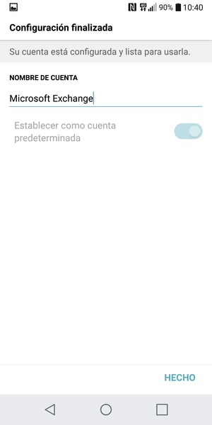 Déle a su cuenta un nombre y seleccione HECHO