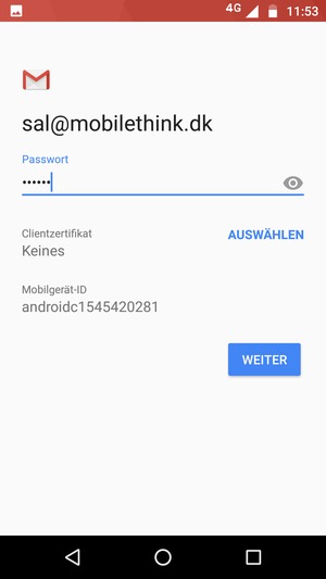 Geben Sie Ihre Passwort ein und wählen Sie WEITER