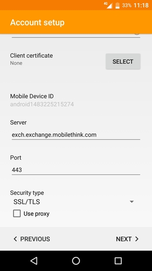 Select Security type