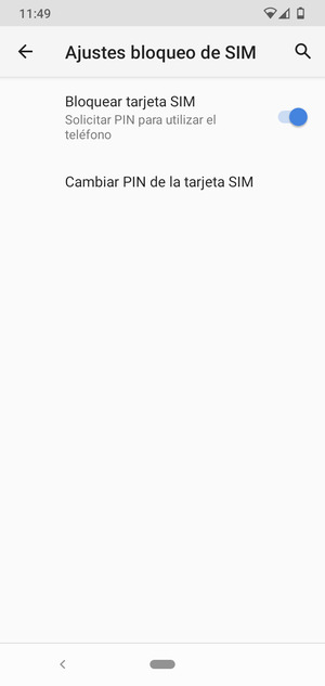 Seleccione Cambiar PIN de la tarjeta SIM