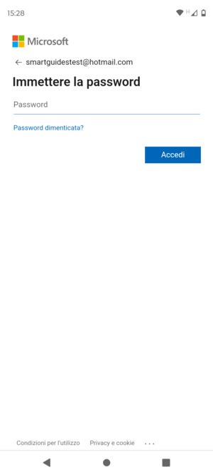 Inserisci la tua password e seleziona Accedi