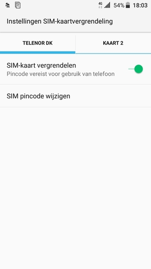 Selecteer Public en SIM pincode wijzigen