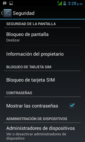Seleccione Bloqueo de pantalla
