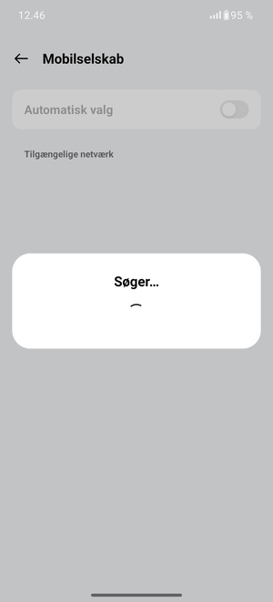 Afvent at søgningen er afsluttet