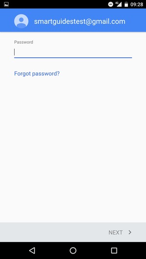 Enter your password and select NEXT