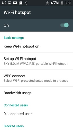 Your phone is now set up for use as a modem
