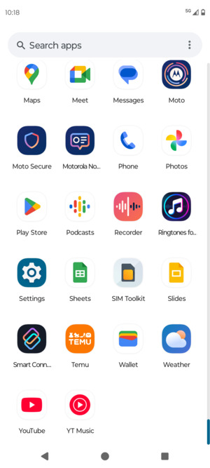 Scroll to and select Settings