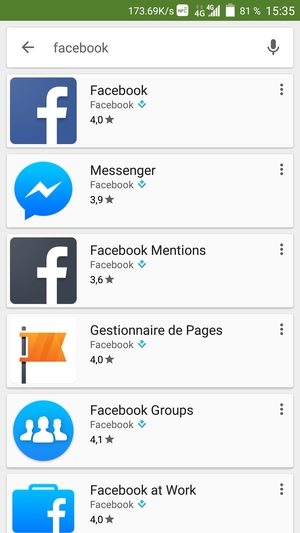 Sélectionnez l'appli
