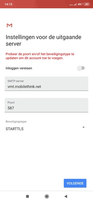 Selecteer Beveiligingstype