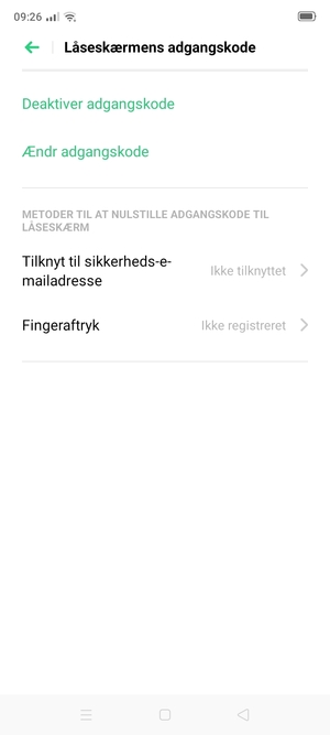 Din telefon er nu sikret med en skærmlås