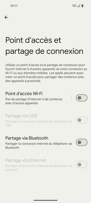Sélectionnez Point d'accès Wi-Fi